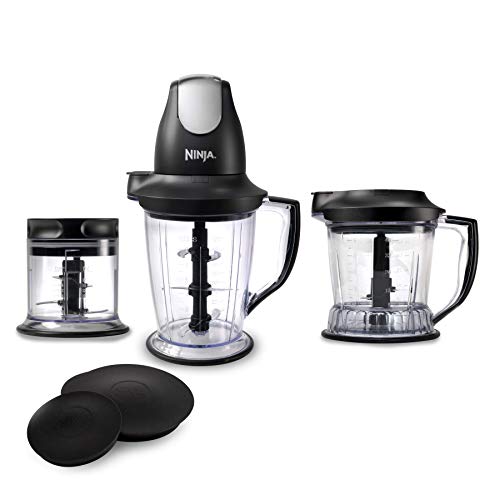 Ninja Blender/Food Processor with 450-Watt Base, 48oz Pitcher, 16oz Chopper Bowl, and 40oz Processor Bowl for Shakes, Smoothies, and Meal Prep (QB1004)