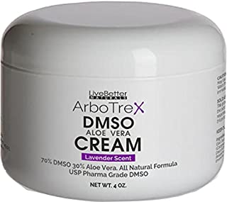 DMSO Cream With Aloe Vera - Lavender Scented, Made With 99.9% Pure Pharmaceutical grade DMSO - 70% DMSO/30% Aloe Vera, Made in USA for Live Better Naturals 4 oz