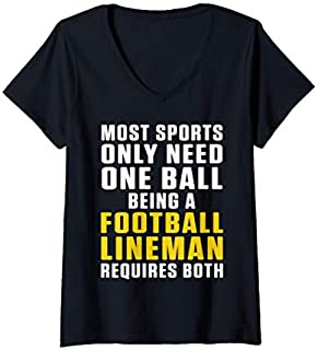 Womens Football Lineman Need Offensive Defensive Player V-Neck T-Shirt