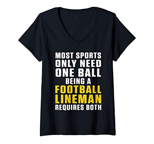 Womens Football Lineman Need Offensive Defensive Player V-Neck T-Shirt