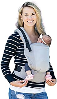 Baby Tula Free-to-Grow Coast Mesh Baby Carrier 7-45 lb, Adjustable Newborn to Toddler Carrier, Ergonomic Inward Front and Back Carry, Lightweight - Coast Overcast, Light Gray with Light Gray Mesh