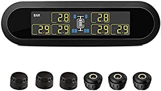 B-Qtech Wireless Solar Power TPMS, Tire Pressure Monitoring System RV Truck TPMS with 6 Sensors for Car RV Truck Tow Motorhome Travel Trailers Pressure and Temperature (RV TPMS)