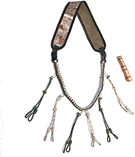 FXF Duck Call Lanyard with Wood Duck Call - Lanyard has Comfortable Neck Strap and Securely Holds 6 Calls with Removable Drops - Call Lures Mallard, Waterfowl, Drake