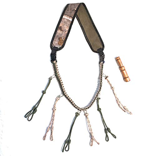 FXF Duck Call Lanyard with Wood Duck Call - Lanyard has Comfortable Neck Strap and Securely Holds 6 Calls with Removable Drops - Call Lures Mallard, Waterfowl, Drake