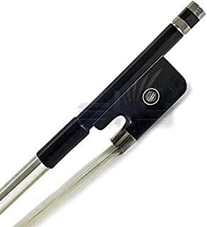 SKY 4/4 Cello Bow Satin Carbon Fiber Round Silver Wrap with Double Eye Fully-Line Abalone