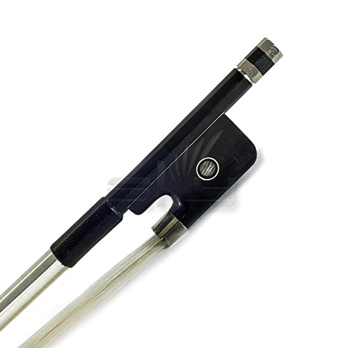 SKY 4/4 Cello Bow Satin Carbon Fiber Round Silver Wrap with Double Eye Fully-Line Abalone