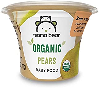 Amazon Brand - Mama Bear Organic Baby Food, Pears, 4 Ounce Tub, Pack of 12