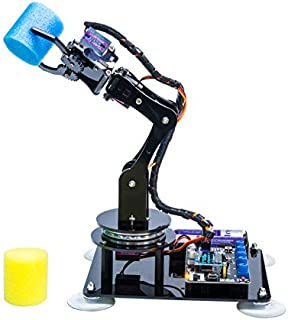 Adeept 5-DOF Robot Arm 5Axis Robotic Arm Kit Compatible with Arduino IDE | Programmable Robot DIY Coding Robot Kit | STEAM Robot Arm Kit with OLED Display | Processing Code and PDF