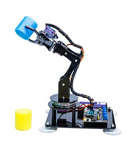 Adeept 5-DOF Robot Arm 5Axis Robotic Arm Kit Compatible with Arduino IDE | Programmable Robot DIY Coding Robot Kit | STEAM Robot Arm Kit with OLED Display | Processing Code and PDF