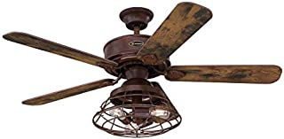 Westinghouse Lighting 7220500 Barnett 48-Inch Barnwood Indoor, Dimmable LED Light Kit with Cage Shade, Remote Control Included Ceiling Fan