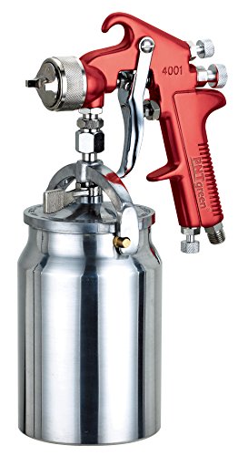 PNTGREEN HVLP Spray Gun, Siphon Feed, Red Handle, 34 oz -1.8mm Nozzle for a Variety of Low Viscosity Paints, Such as Lacquer, Enamel, Stain, Urethane with air Flow and Paint Pattern Control knob