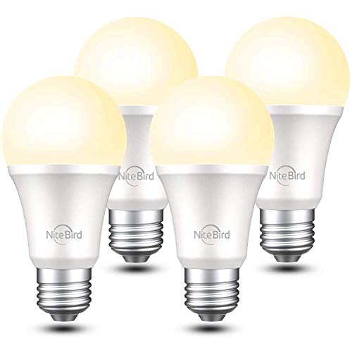 Smart Light Bulb Works with Alexa and Google Home, No Hub Required, NiteBird WiFi Dimmable 800 Lumen Warm White A19 E26 2700K LED Lights Bulbs, 8W (75W Equivalent),4 Pack