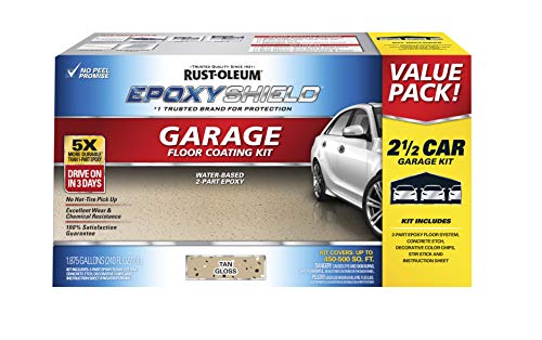 Rust-Oleum 261846 50 Voc - 2.5 Car Epoxy Shield Garage Floor Kit, Tan