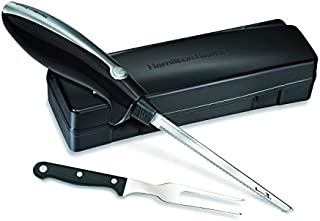 Hamilton Beach Electric Knife for Carving Meats, Poultry, Bread, Crafting Foam and More, Storage Case and Serving Fork Included, Black