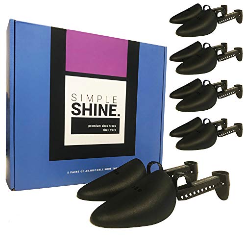 5 Pairs of Shoe Trees | 10 Premium Adjustable Length Shoes Shaper | Shoe Form Toe and Heel Guard