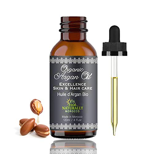 USDA Certified Organic Argan Oil - Pure Moroccan Oil Moisturizing Treatment for Hair, Face, Nails and Body - 4oz Cold Pressed Skin Moisturizer for Men and Women