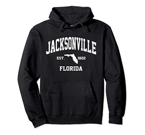 Jacksonville Florida FL USA vintage state Athletic style Pullover Hoodie