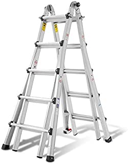 ORIENTOOLS Aluminum Extension Ladder, 300 lb Duty Rating (Load Capacity Type IA) Model 22-Foot Durable and Multi-Purpose Ladder with Two Wheels