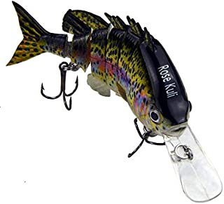 Rose Kuli Fishing Lures for Bass Life-Like Trout Swimbait Hard Crank Bait Rainbow