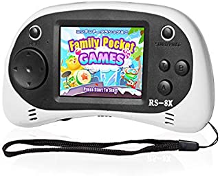 Kids Portable Handheld Game Console - RS-8X [Upgrade] 16 Bit HD Game Player Built-in 42 Games with 2.5 Inch LCD Screen Handheld Rechargeable Gaming System Best Gifts for Children & Family(White)