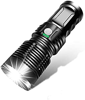 Super Bright Flashlight 90000 Lumen Waterproof LED Flashlight Rechargeable Handheld light Portable Outdoor Tactical Flashlight with 3 lighting modes for Camping/Outdoor/Hiking/Flashlights/Emergency