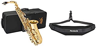 Jean Paul USA AS-400 Student Alto Saxophone & Neotech Saxophone Strap Regular Swivel hook, Black (1901162)