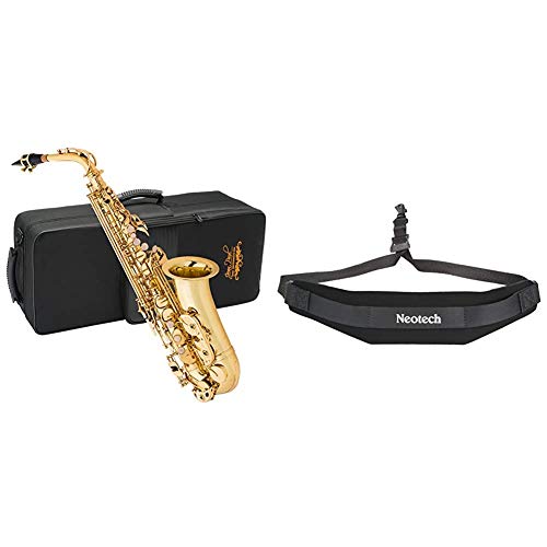 Jean Paul USA AS-400 Student Alto Saxophone & Neotech Saxophone Strap Regular Swivel hook, Black (1901162)