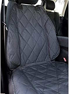 BarksBar Pet Front Seat Cover for Cars - Black, Nonslip Backing with Anchors, Quilted, Padded, Durable Pet Seat Covers for Cars, Trucks & SUVs