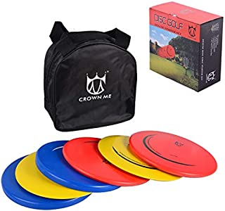 CROWN ME Disc Golf Set with 6 Discs and Starter Disc Golf Bag  Fairway Driver, Mid-Range, Putter Disc