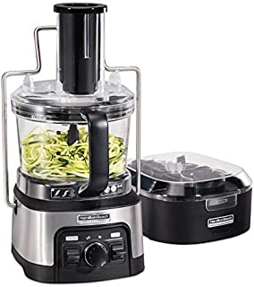 Hamilton Beach Professional Professional Food Processor BPA-Free Bowl, 12 Cup Spiralizing, Stainless Steel