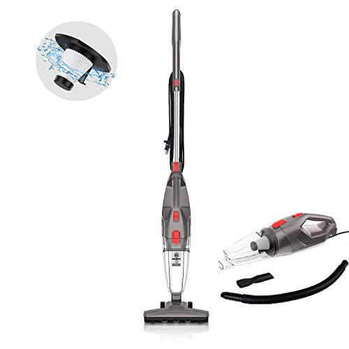 MOOSOO Vacuum Cleaner, 450W Powerful Suction 4-in-1 Stick Vacuum Cleaner with HEPA Filters for Hard Floor Lightweight Home pet Hair LT450