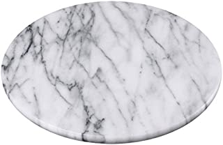 Creative Home Natural Marble Round Trivet Cheese Board Dessert Serving Plate, 8