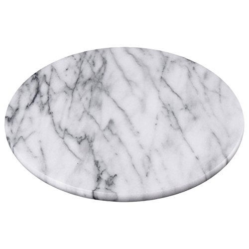 Creative Home Natural Marble Round Trivet Cheese Board Dessert Serving Plate, 8