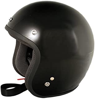 VCAN V504 Open Face 3/4 Helmet (Gloss Black, Medium)