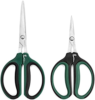 Hydroponic 60mm/40mm 2 pack Bonsai micro tip pruning shears (Stainless Steel) by Greenthumbpro