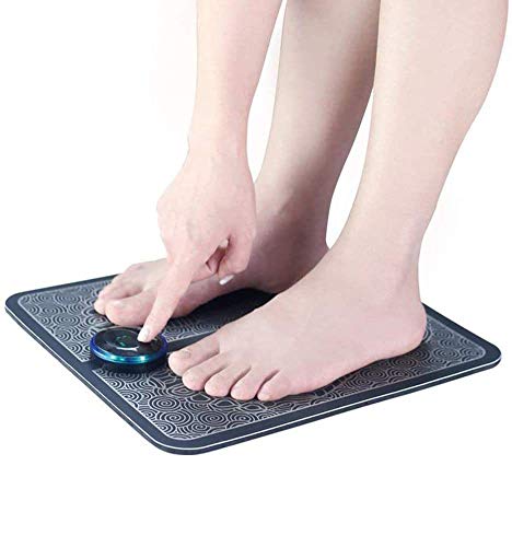 S-SNAIL-OO Ems Tens Foot Massager Pad Mat with Tens Unit, USB Rechargeable Low-Frequency Pulses Massage, Foot Massager Machine for Pain and Circulation (Rechargeable)