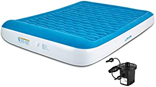 Lunvon Queen Air Mattress for Home and Camping Outdoor Self Inflatable Pad Blow Up Bed with Built-in Pillow Anti-Leakage Raised Airbed Quick Rechargeable Pump for Guest Height 10