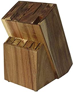 15 Slot Kitchen Knife Holder- Acacia Wood Universal Knife Block - Wooden Knife Holder for Kitchen Counter - Knife Block Universal by Coninx