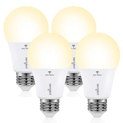 Sengled Smart Light Bulb, WiFi Light Bulbs No Hub Required, Smart Bulbs That Work with Alexa & Google Home, Smart LED Light A19 Soft White Light (2700K), 800LM 60W Equivalent, 4 Pack