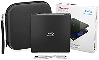 Pioneer BDR-XD07B Portable Burner & DVD Player - 6X Slim External BDXL, BD, DVD & CD Drive for Windows & Mac w/ 3.0 USB - CD Player -Write & Read on Laptop or Desktop w/Carry Case (Black)