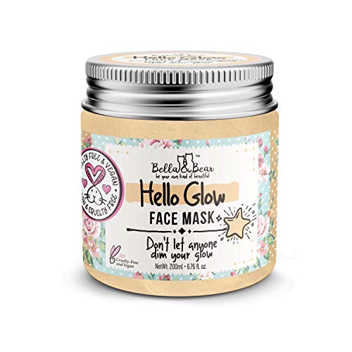 Bella And Bear - Hello Glow Face Mask - Brighten - Tighten - Tone - Pore Minimizer - Cruelty Free - Vegan