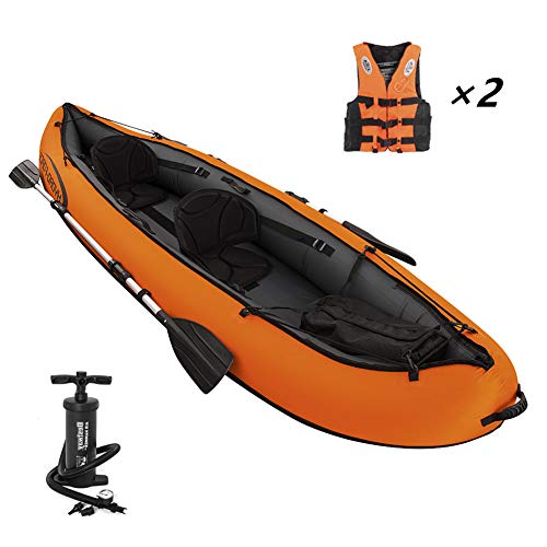 Inflatable Kayak,Set with Aluminum Oars and High Output Air Pump,2-Person