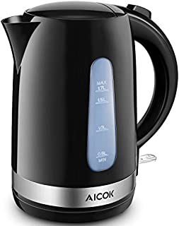 Electric Kettle Aicok Lightweight Electric Tea Kettle, 1500W Ultra Fast Water Kettle, 100% BPA Free, 1.7L Cordless Hot Water Teapot with Boil Dry Protection and Auto Shut Off