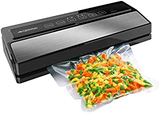 GERYON Vacuum Sealer Machine, Automatic Food Sealer for Food Savers w/ Starter Kit|Led Indicator Lights|Easy to Clean|Dry & Moist Food Modes| Compact Design (Silver)