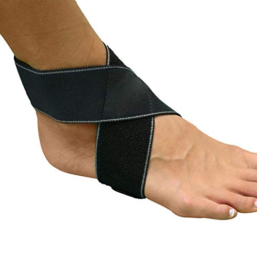 Mars Wellness Achilles Tendonitis Support Ankle Brace - Adjustable Wrap - Comfortable Gel Buttress Pad - All Day Compression Relief - Small/Medium