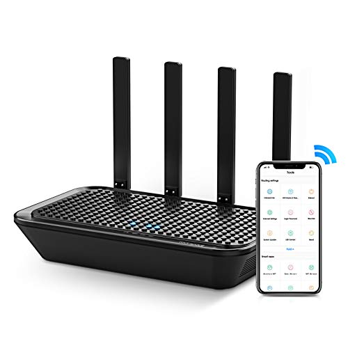 WiFi Router- AC2100 Dual-Band Smart Wi-Fi Router Upgrades to 2033 Mbps (5G) High-speed, Features MU-MIMO, 4 Gigabit LAN Ports, ONE SSID, Parental Control, Lifetime Internet Security for Video & Gaming