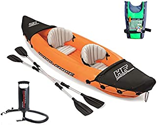 Flydem Inflatable Kayak,Set with Aluminum Oars and High Output Air Pump,2-Person (2)