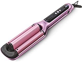 KIPOZI Beach Wave Curling Iron 3 Barrel Deep Hair Waver Ceramic Waving Wand Beachy Crimper Hair Iron Adjustable Heat 300 - 420  Dual Voltage Pink