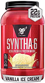 BSN SYNTHA-6 Whey Protein Powder, Micellar Casein, Milk Protein Isolate Powder, Vanilla Ice Cream, 28 Servings (Package May Vary)