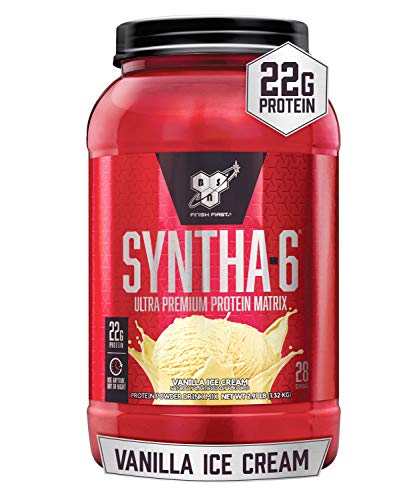 BSN SYNTHA-6 Whey Protein Powder, Micellar Casein, Milk Protein Isolate Powder, Vanilla Ice Cream, 28 Servings (Package May Vary)